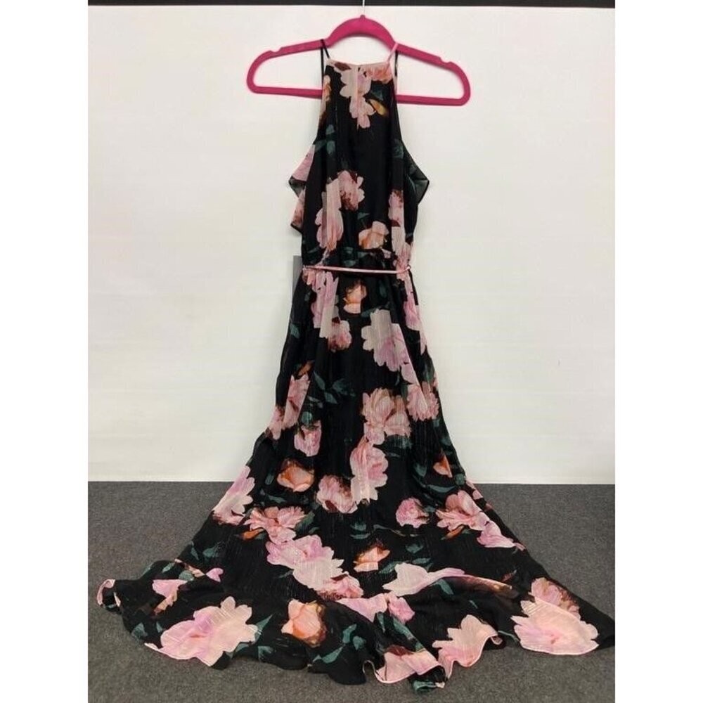 Jennifer Lopez Shimmering Floral Wrap Style Maxi Dress Brand New with tags sz 2